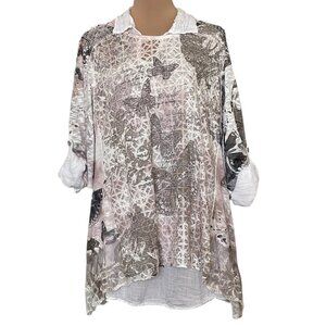 Made In Italy Two-Layer Loose Blouse Large